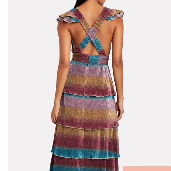 SAYLOR Marika Metaliic Tiered Maxi Dress - Picture 3 of 8